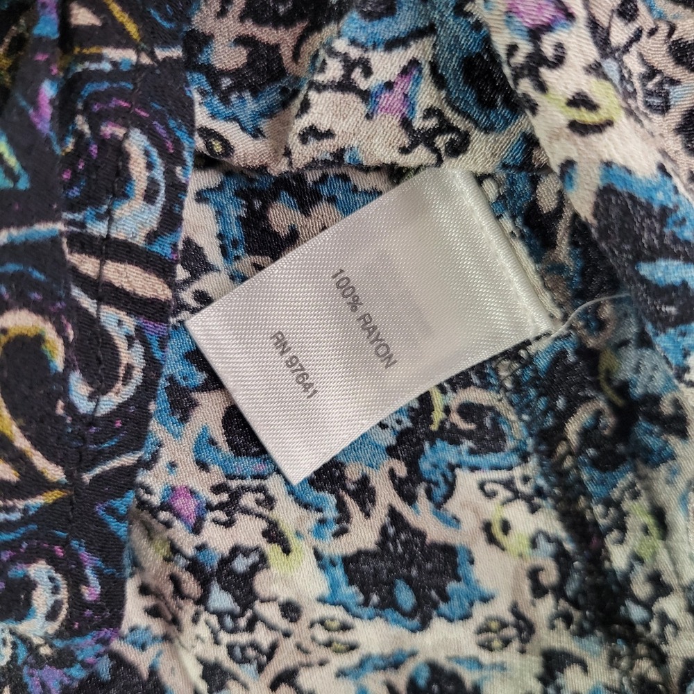 J Jill Womens LP Sheer Floral Long Sleeve Tunic Blouse Lightweight Relaxed Fit - Picture 5 of 9